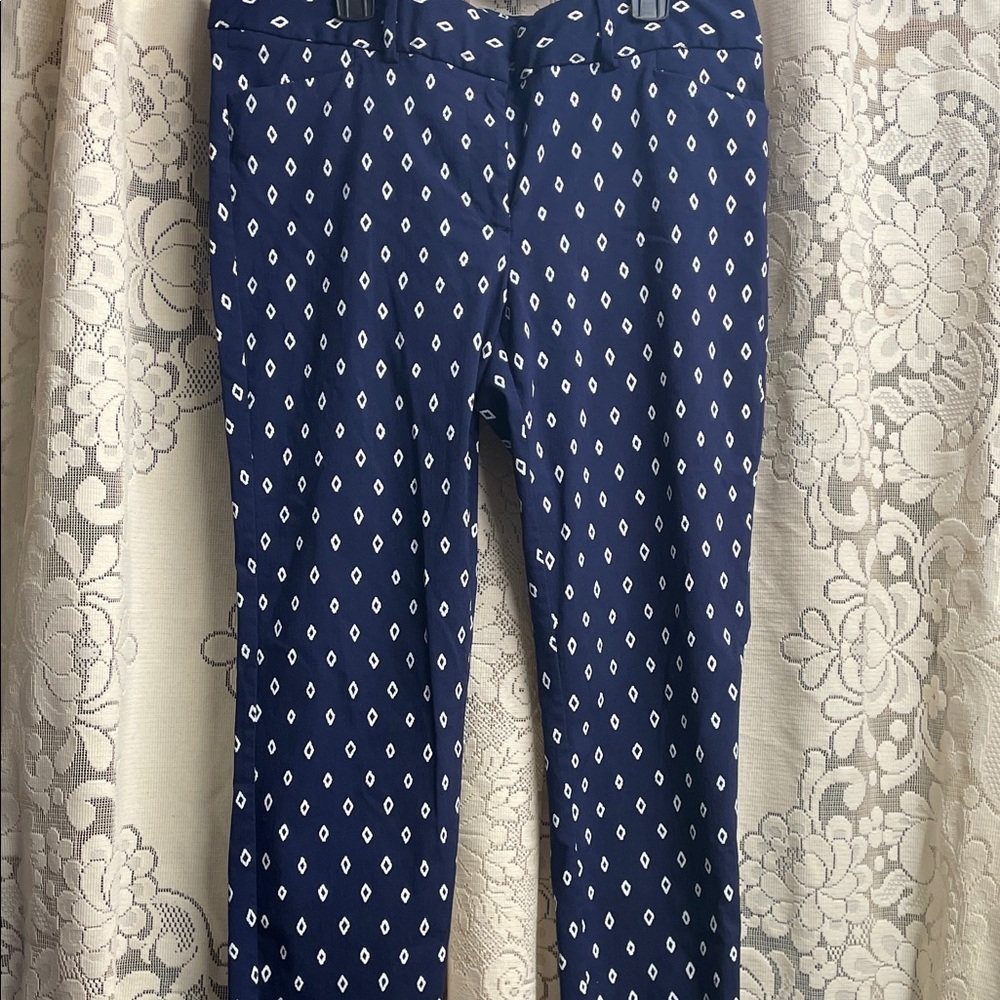 The Limited Navy and White Geometric Pants